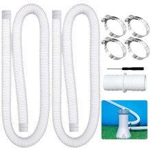 2 Pack Pool Filter Pump Hoses 1.25 x 39 Inch Above Ground Replacement with Clamps and Connector
