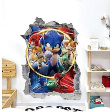 Sonic Adventure Muurstickers 3D Gebroken Aangepaste Egel Kids GA