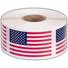 Amerikanische Flaggenaufkleber USA Flags-250 pro Rolle-1,22"x 2""Patriotische Etiketten (1 Packung)