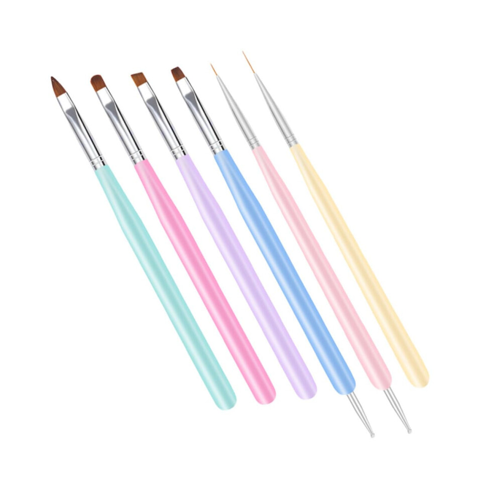 6pcs Professional Nail Art Brush Pens for Precise Manicure Design and Salon DIY Use