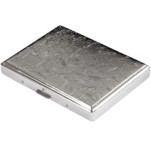 Vintage Silver Cigarette Case with Scroll Engraving, 22 Capacity Slim Metal Tobacco Holder for Men
