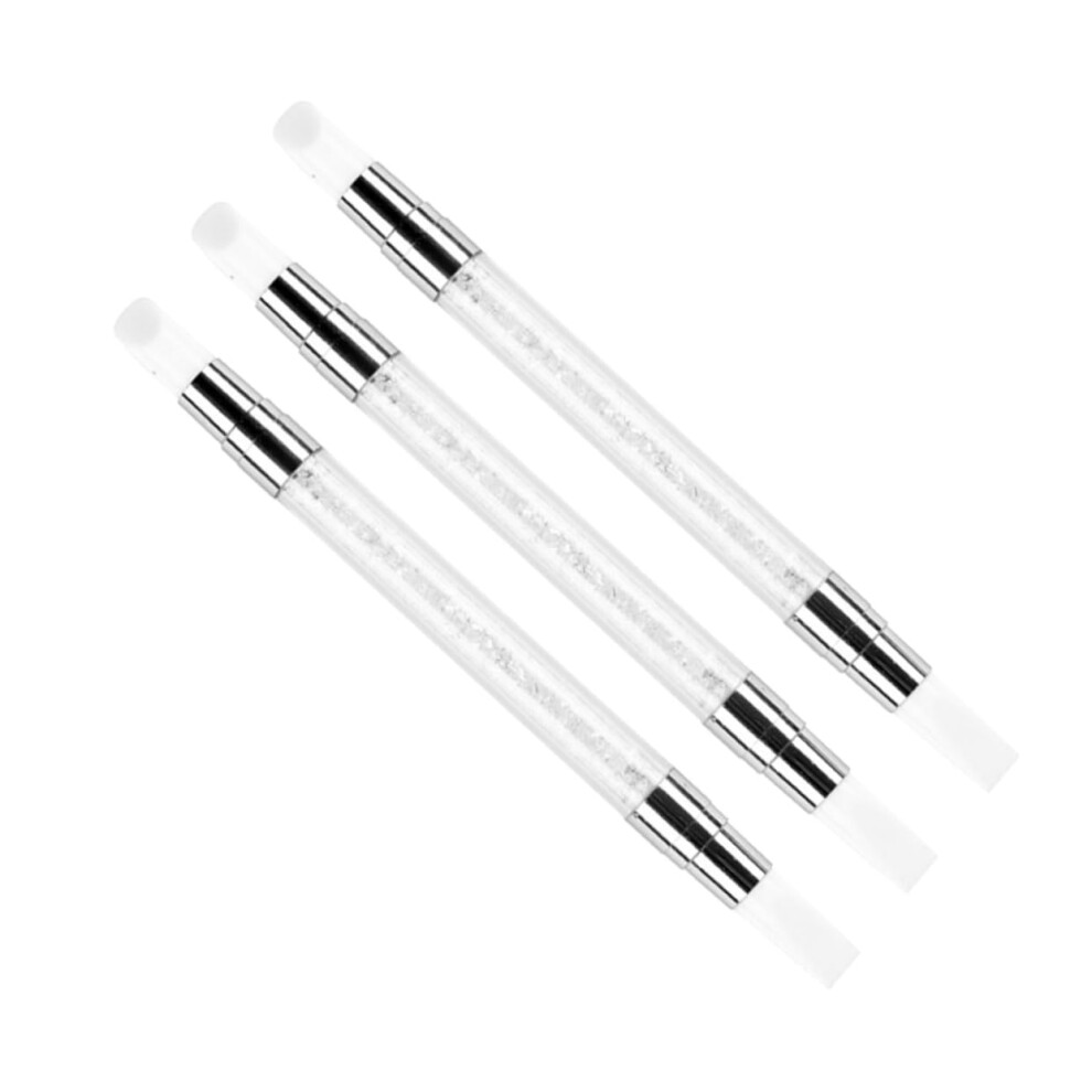 3pcs Dual Head Nail Art Brush Set for Dotting and Painting, Silicone Tips for Precision Detailing