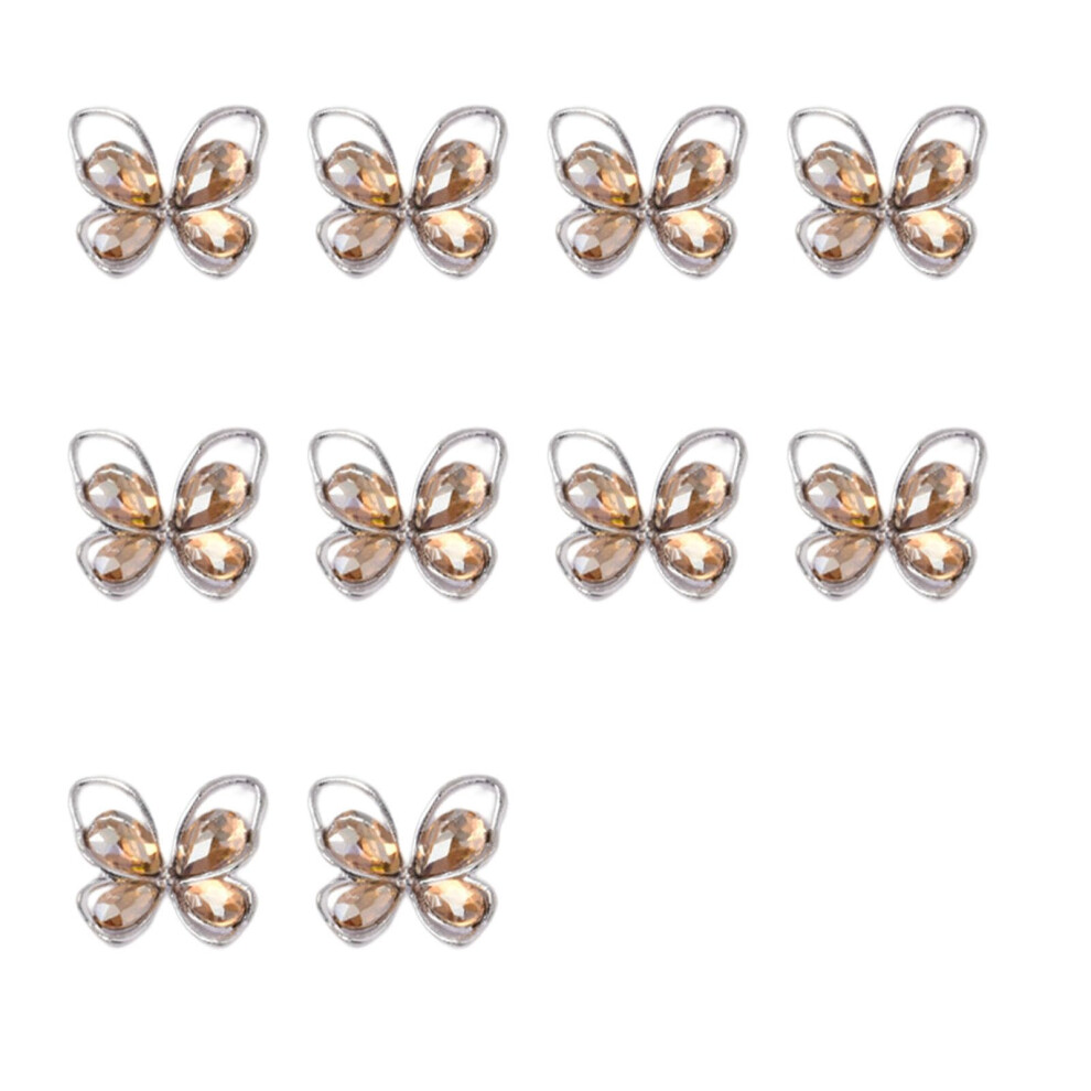 Nail Art Charms 10Pcs Hollow Crystal Rhinestone Decorations Luxury Alloy Accessories for Stunning Nails