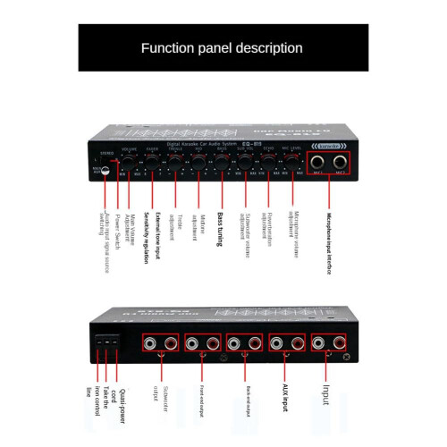 EQ819 6Channel Car Audio Equalizer and Crossover with Subwoofer Output and Flexible Input 2