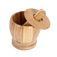 Large Mortar and Pestle with Lid for Easy Spice Crushing Garlic Press Pot Kitchen Set