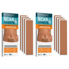 Silicone Scar Sheets Extra Long for CSection Tummy Tuck Surgical Scars Reusable Medical Grade Medium Tone 2 Pack