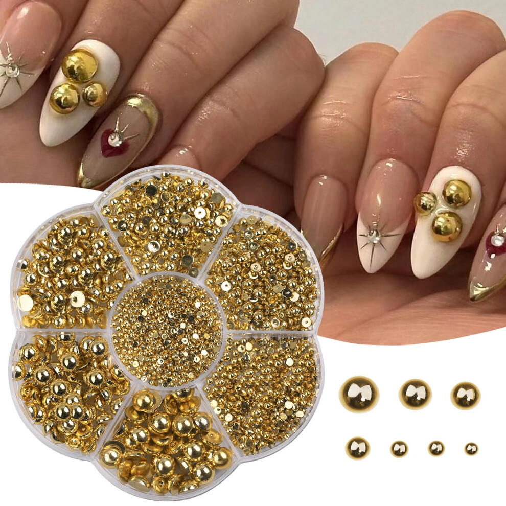 Pearl Nail Charms Set Gold 3D Nail Art Decorations with Elegant Pearl Design and Rhinestone Accents for Acrylic Nails