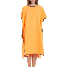 Surf Poncho Towel with Hood Quick Dry Waterproof Changing Robe for Beach Swim Surf One Size Orange
