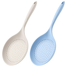 2Piece Silicone Slotted Spoon and Skimmer Set, HeatResistant Long Handle Cooking Strainer for Frying
