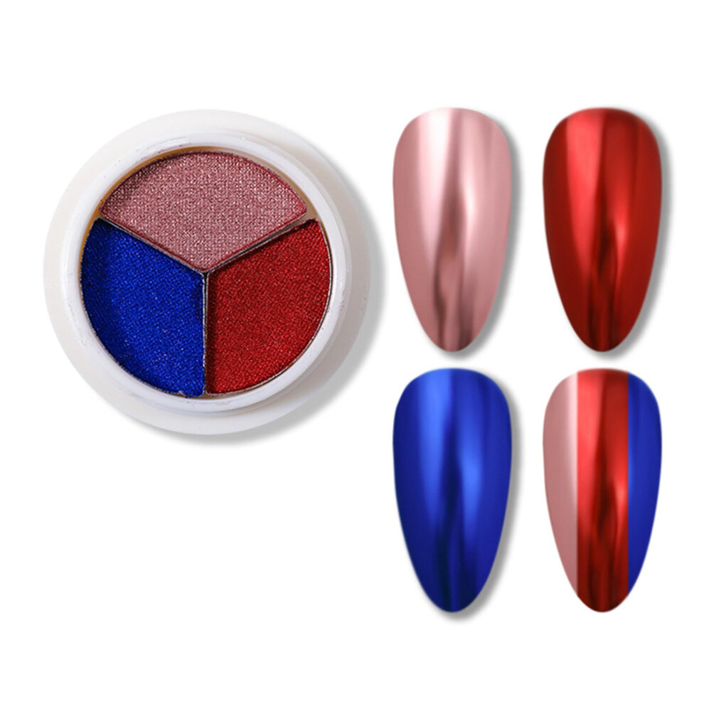 3 Color Chrome Nail Powder 08 Metallic Mirror Finish Aurora Mermaid Holographic Chameleon Pigment for Manicure