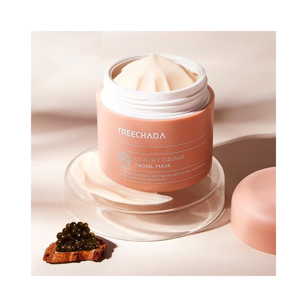 Luxury Caviar Facial Mask with Deep Hydration Boost, Overnight Firming Cream for All Skin Types, 100g