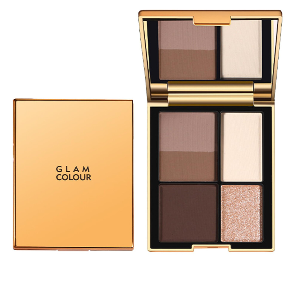 Cream,Brown 5 Color Brown Nude Smoky Eyeshadow Palette, Matte Glitter Waterproof Long Lasting Pigment