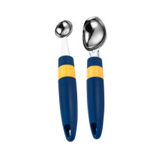 Stainless Steel Melon Baller and Ice Cream Scoop Set DualSided for Fruit Cookie Meatballs