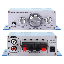 Mini Digital Car Audio Amplifier HiFi 4Channel Bluetooth MP3 Stereo Amp with Low Distortion Sound (Blue)