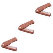 3pcs Folding Beard Comb Set for Men, Compact Beard and Mustache Grooming Travel Kit