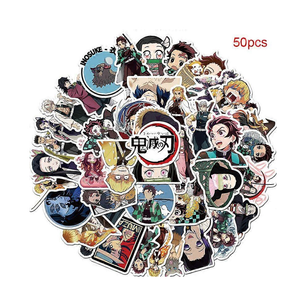 (As Show, One Size) 50Pcs Anime Stickers Laptop Skateboard Luggage Decal Waterproof Stickers 7371837694001