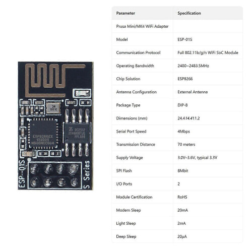 Ανταλλακτικά εκτυπωτή 3D για Prusa Mini /MK4 WiFi Adapter για Prusa 2