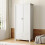 Living And Home Modern Double-Door Wardrobe with Drawer & Hanging Rail, White 1