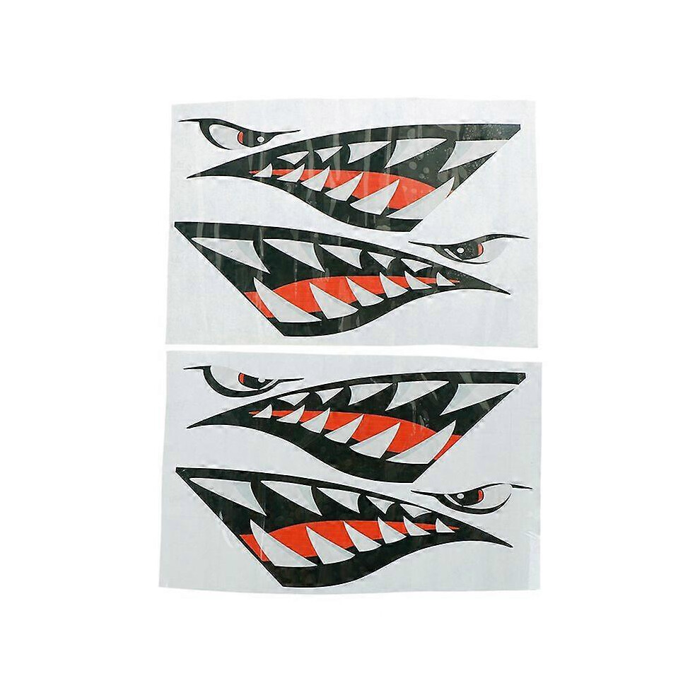 (As Show, One Size) 2 Pcs Shark Teeth Vinyl Decal Stickers For Dinghy Boat Kayak Canoe 3671082436826