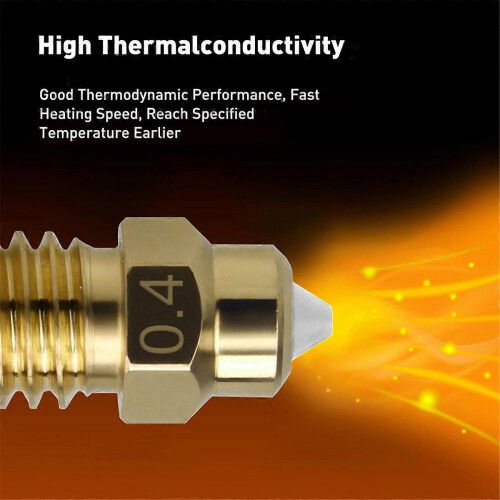 4 Stück für Elegoo Centauri Messing-Bimetalldüse 0,4 mm Hotend-Düsen für Centauri Carbon 3D-Drucker 2