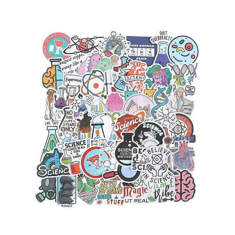 (As Show, One Size) 50Pcs Science Chemistry Laboratory Stickers For Laptop Phone Skateboard Suitcase 7371837678353