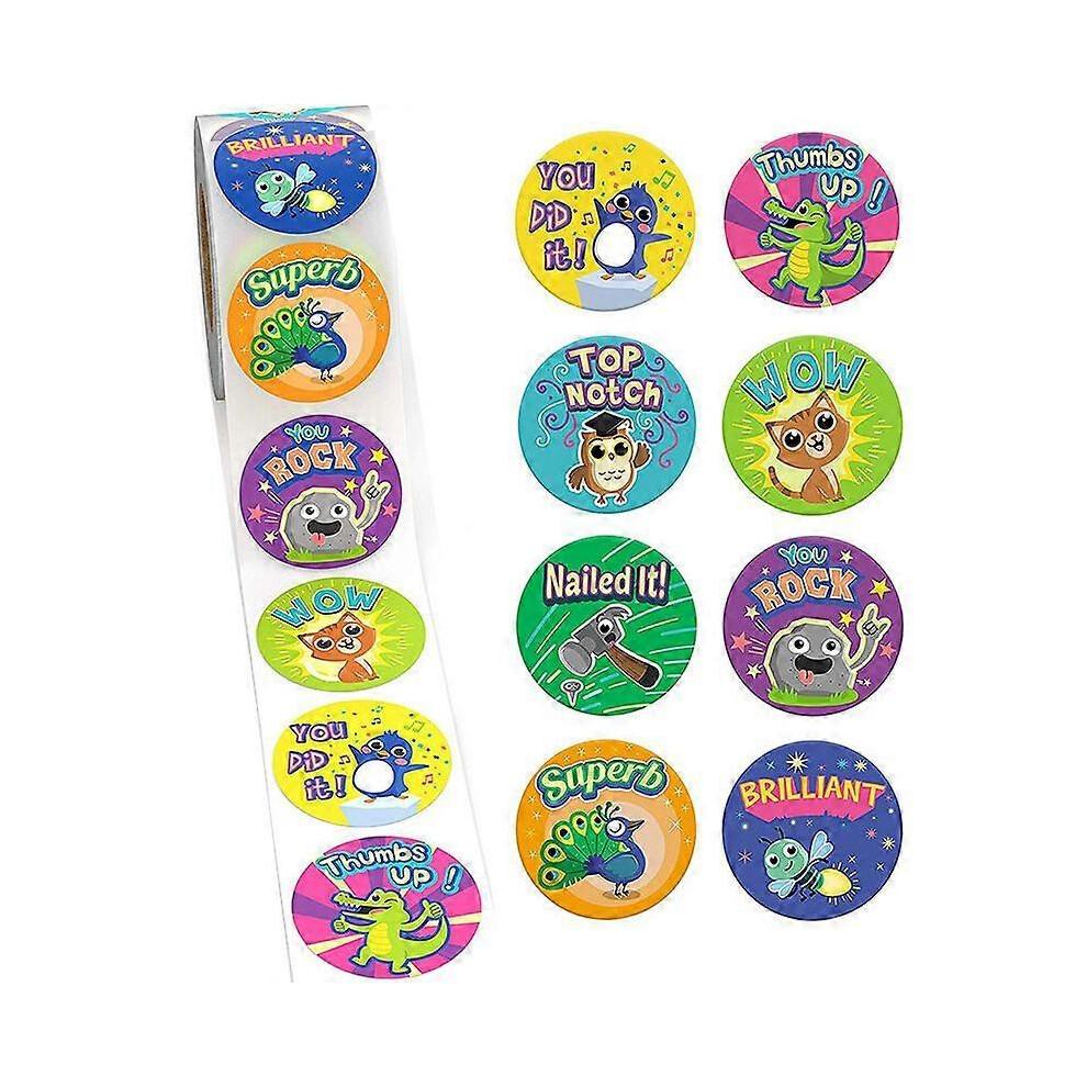 (As Show, One Size) 500Pcs/Roll Motivational Reward Encouragement Stickers For Students Teachers 3671082427374