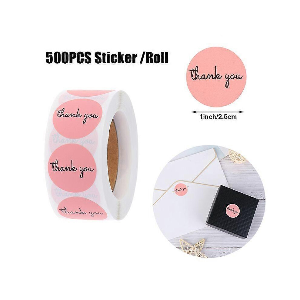 (As Show, One Size) 500Pcs Thank You Stickers 1Inch Pink Stickers For Labels Festival Supplies 7371837678377