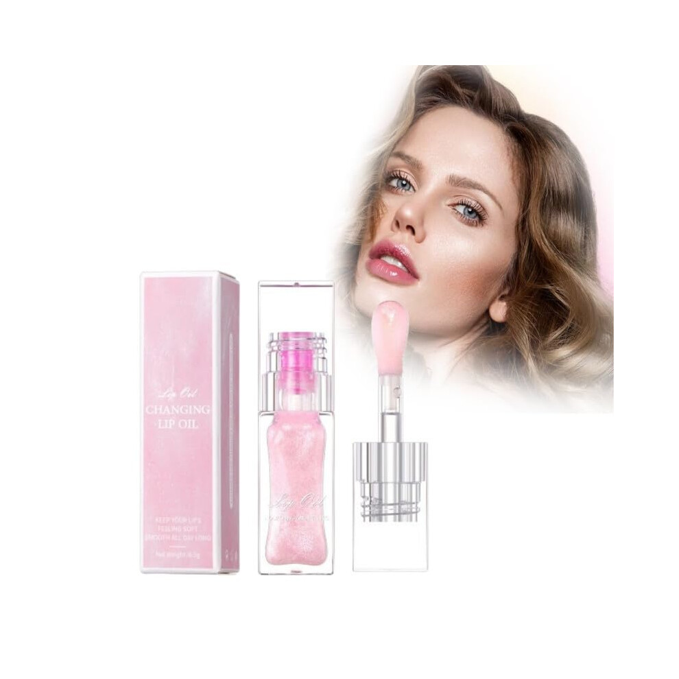 Light/Pink 2024 Color Changing Lip Oil Gloss Â Moisturizing Nonsticky Shimmer Lip Tint With Deep Hydration And Large Brush