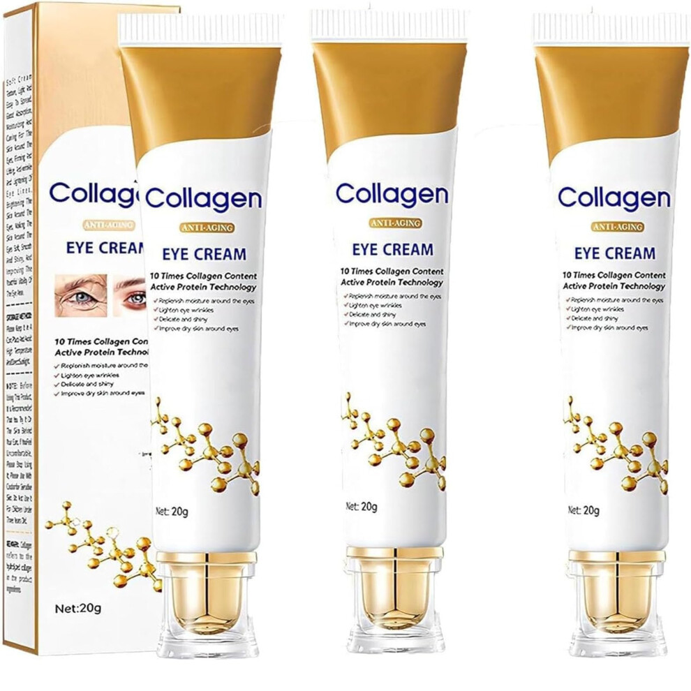 Cream/Dark Collagen Antiaging Eye Set 3Pcs, Firming And Hydrating For Circles And Puffiness
