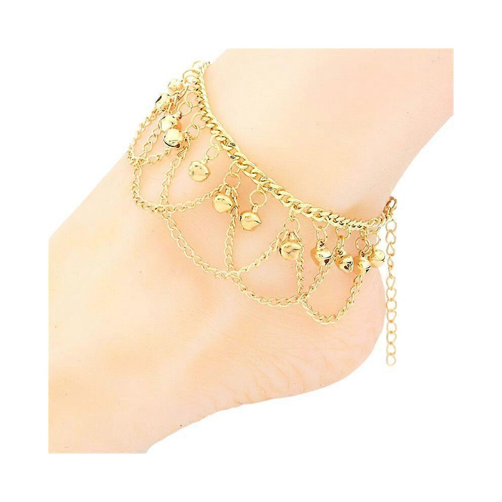 (As Show, One Size) Women Gold Plated Chain Anklet Bracelet Barefoot Sandal Beach Foot Jewelry 7371837678858