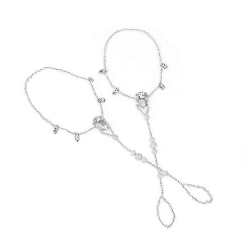 (As show, One size) Rhinestone Anklet Bracelet Beach Barefoot Sandal Anklet Chain Foot Boho Anklet
