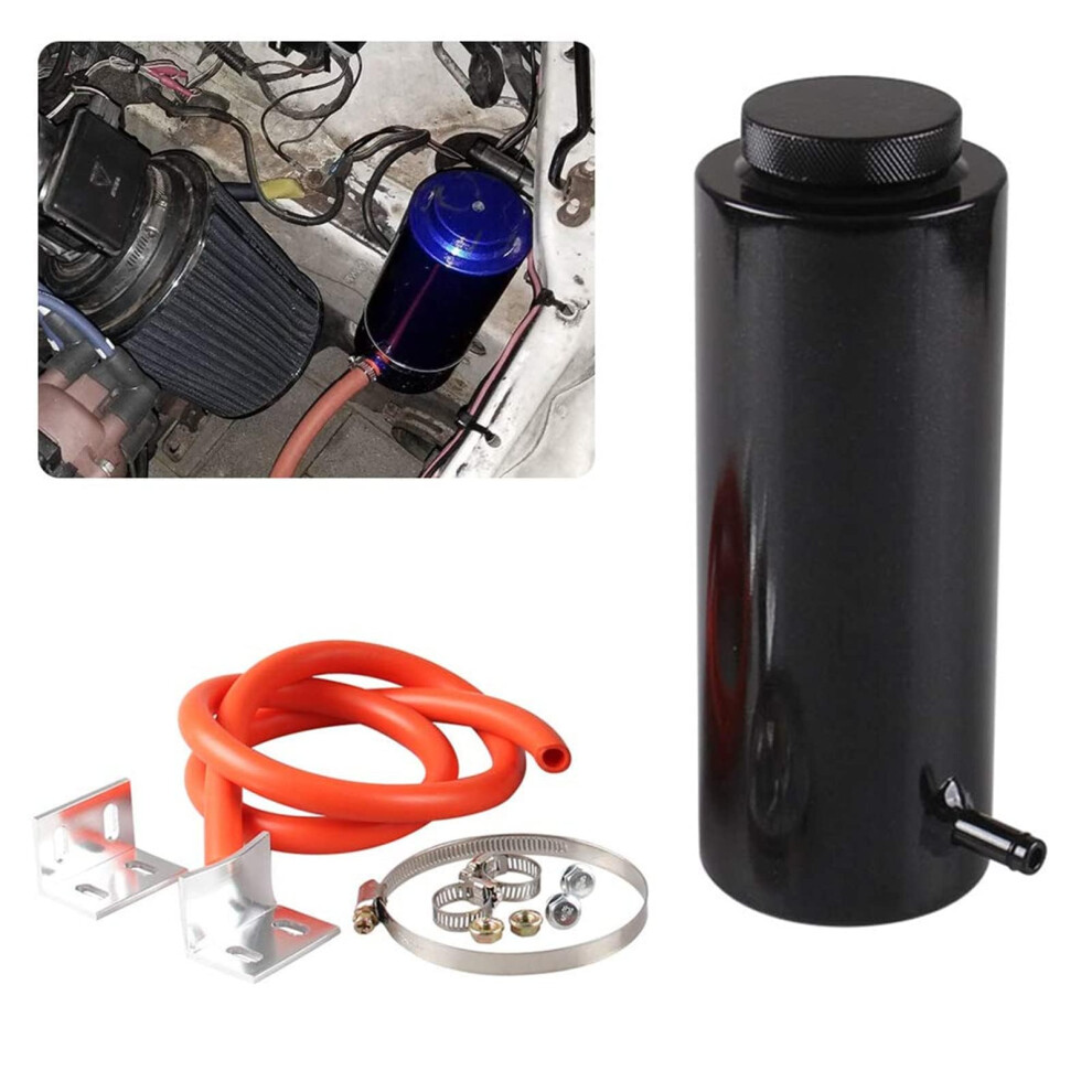 Universal 800Ml Car Coolant Expansion Tank, 6061 Aluminum Radiator Overflow Reservoir Black 9053599885689