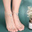 (As show, One size) Rhinestone Anklet Bracelet Beach Barefoot Sandal Anklet Chain Foot Boho Anklet 4