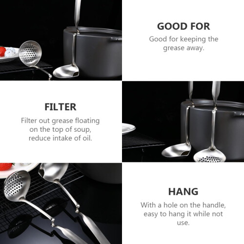 Stainless Steel Oil Filter Spoon with Smooth Edge for Efficient Grease Separation in Kitchen 1