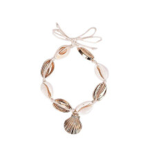 (As show, Silver) Natural Cowrie Beads Shell Anklet Bracelet Handmade Beach Lovely Foot Jewelry