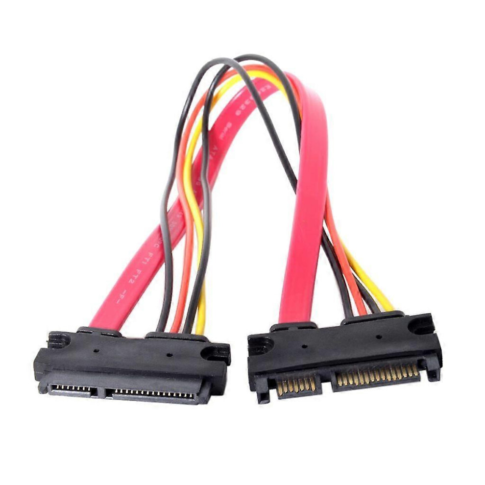 (As Show, 0.3M) 22Pin Sata Male To Female Sata Data Power Extension Cable Connector Conterver 3364096782286
