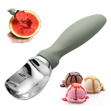 Heavy Duty Ice Cream Scoop with Ergonomic Comfort Grip Handle for Sphere Scooping, Green