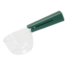 Dog Food Scoop with Measuring Cup and Sealing Clip, 1 Cup Size, Accurate Portion Control, Green