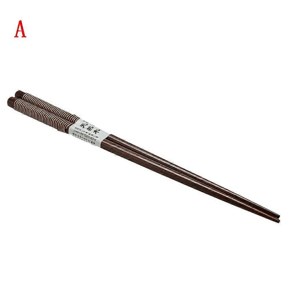 (As Show, E) New 1 Pairs Handmade Japanese Natural Chestnut Wood Chopsticks Set Value Gift 3671082424120