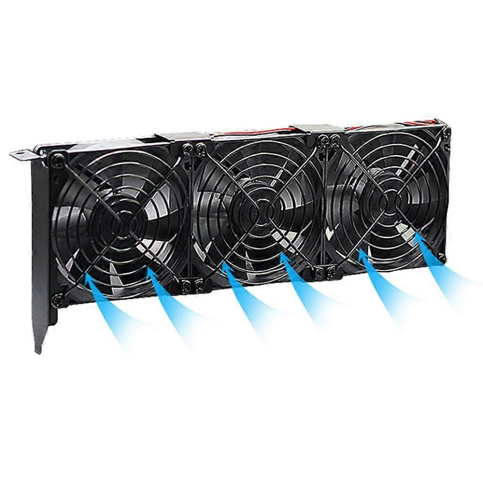 (As Show, One Size) Universal Vga Cooler Dual 80Mm Graphics Card Heatsink Three Fans Gpu Radiator 5213747822643