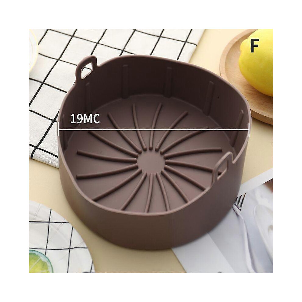 (16Cm, Brown) Silicone Pot Multifunctional Air Fryers Fried Pizza Non Stick Baking Tray 3671082401633