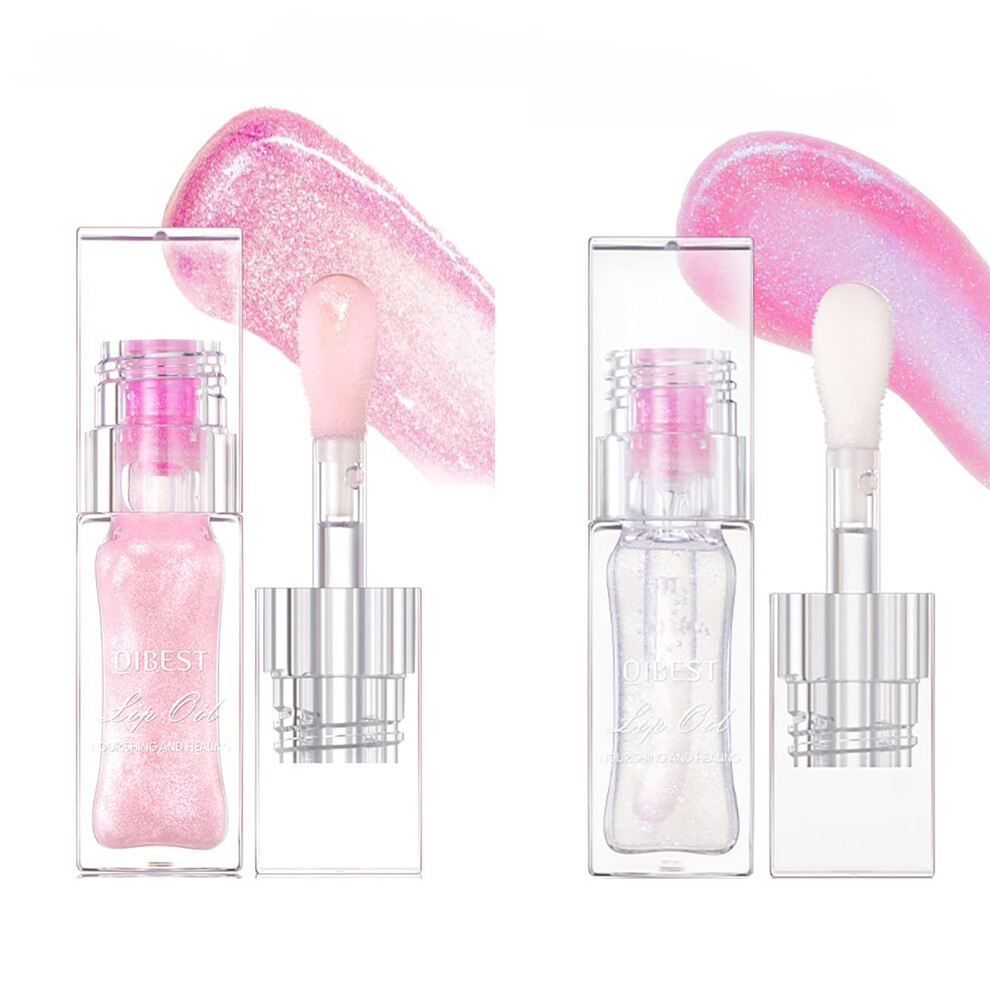2PCS Color Changing Plumping Lip Glow Oil Set Hydrating Long Lasting NonSticky Lip Gloss