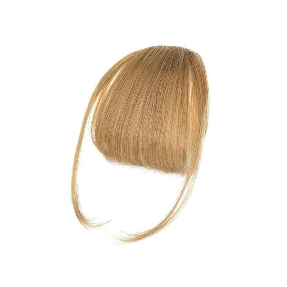 Unisex Golden Clip In Human Hair Bangs With Temples Real Hair Fringe For Women Natural Texture Blend