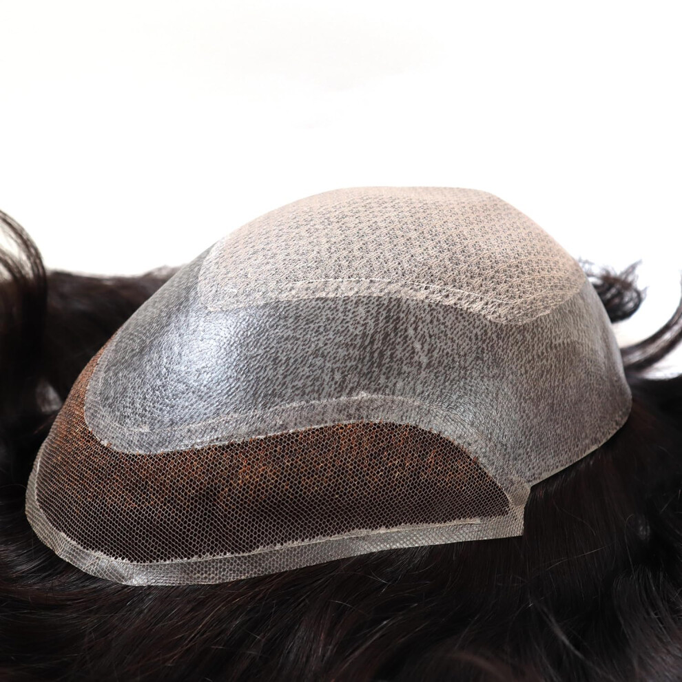Unisex 8X10 Inch Silk Mens Toupee Human Hair Wig With Invisible Natural Hairline And Breathable Lace Front
