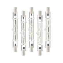5-Pack R7S 118mm 300W 230V, R7S Halogen-Linearlampe, dimmbare Halogenlampe für Bauarbeiten Landschaftsbeleuchtung