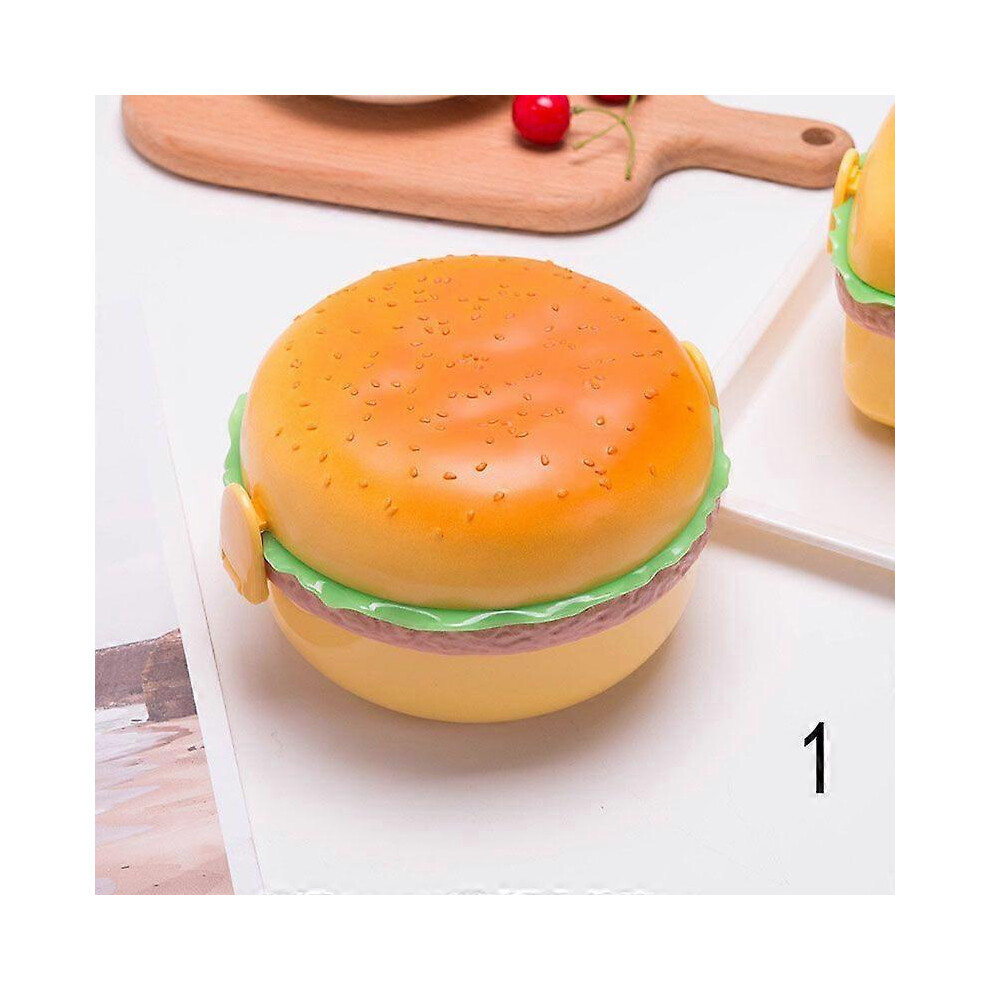 (As Show, 2) Hamburger Lunch Box Kid Bento Box Food Container Creative Burger Lunch Box 7772846010224