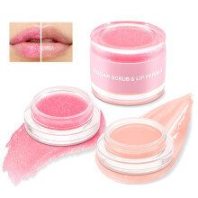 2 in 1 Lip Scrub and Balm Set, Gentle Sugar Exfoliator with Deep Hydration Balm for Dry Cracked Lips