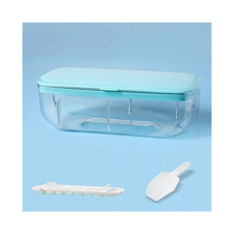 (As Show, Blue) 24/48 Grids Ice Cube Trays With Ice Shovel Silicone Mold With Lid Ice Mold Maker 7371837682886