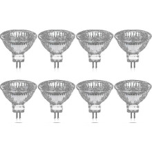 35W 12V dimmbare Halogenlampen Gu5.3 Mr16-400 Lumens, 2800k Warmweiß, 8-Pack, Glasabdeckung