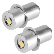 2X 1W P13.5S LED-Taschenlampe, 100-110LM 2700-7000K Ersatzlampe Fackellampe Notfall-Arbeitslampe (3V)